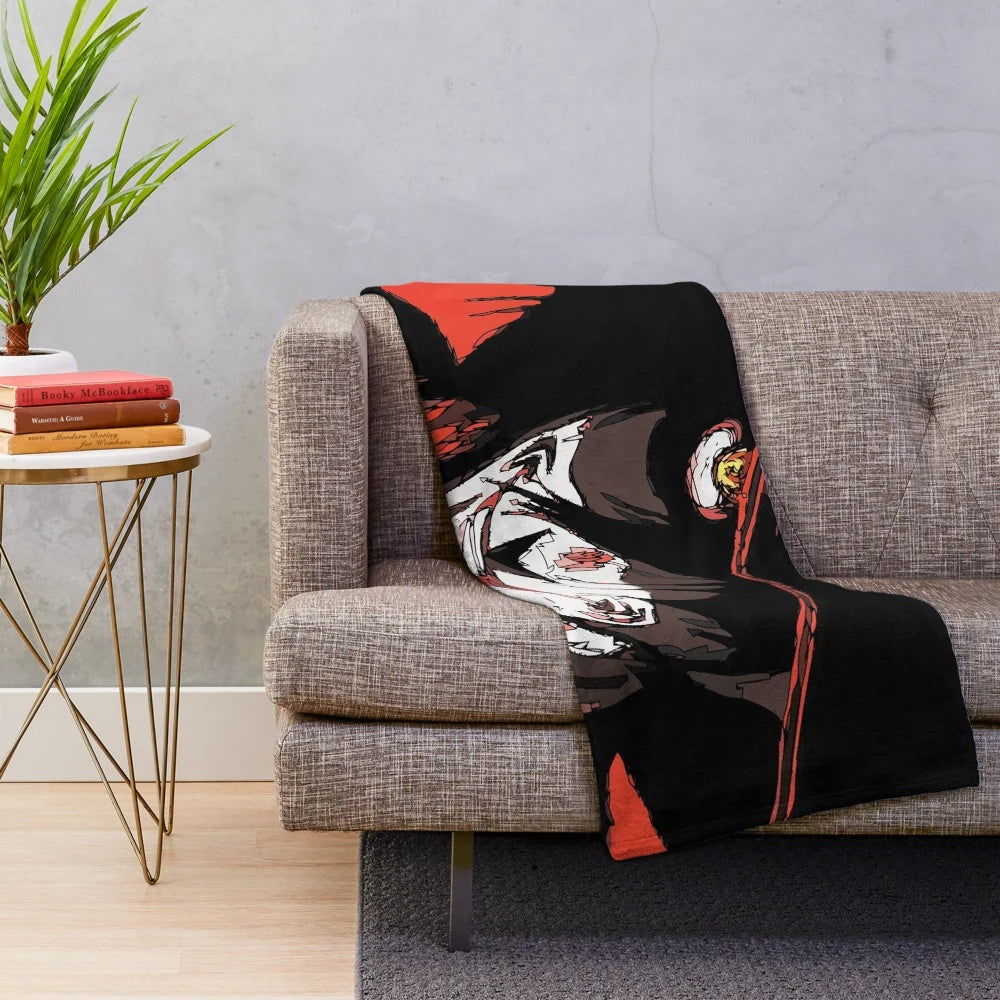 Hellsing Alucard inspired plush blanket featuring the iconic anime character