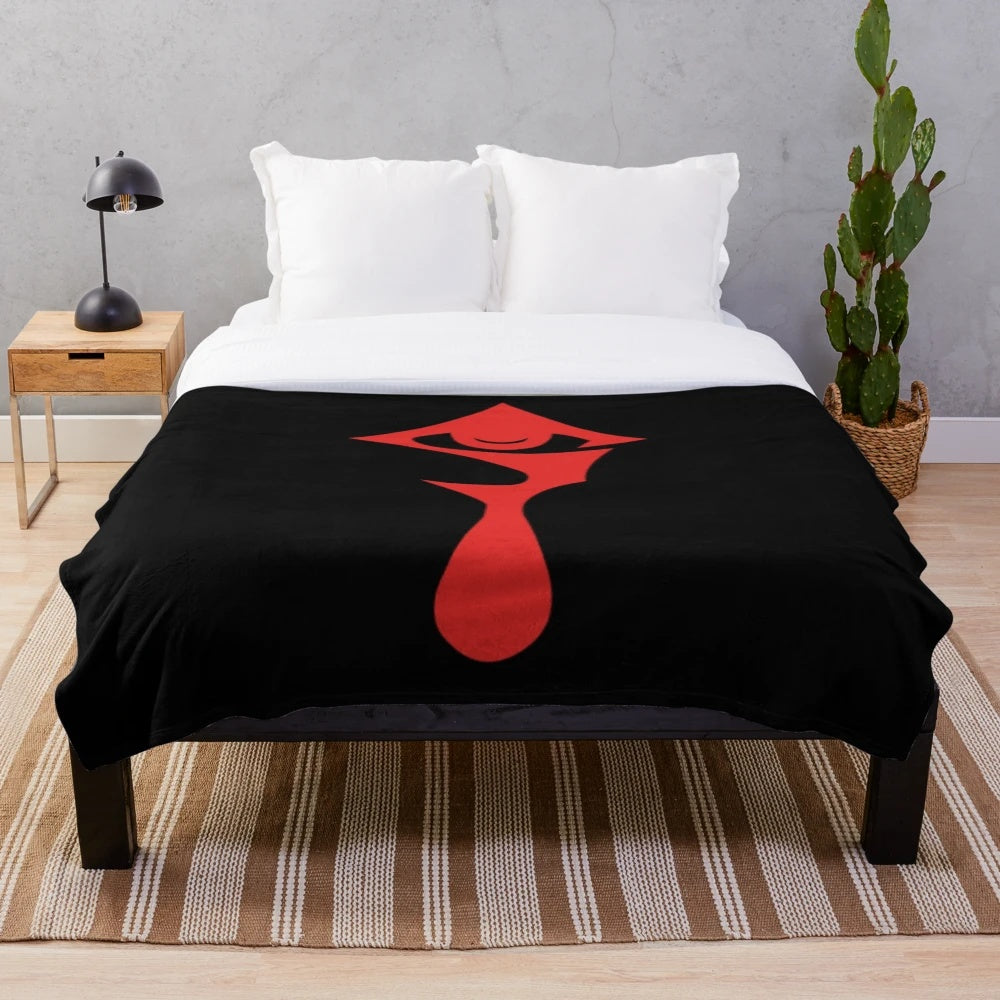 Hellsing-inspired plush blanket featuring iconic characters and symbols