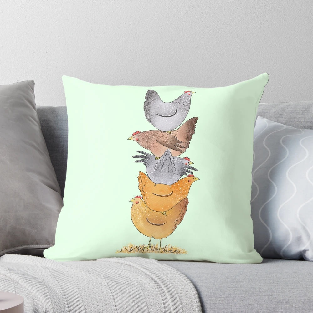 Plush Hen Tower Pillow for Chicken Enthusiasts
