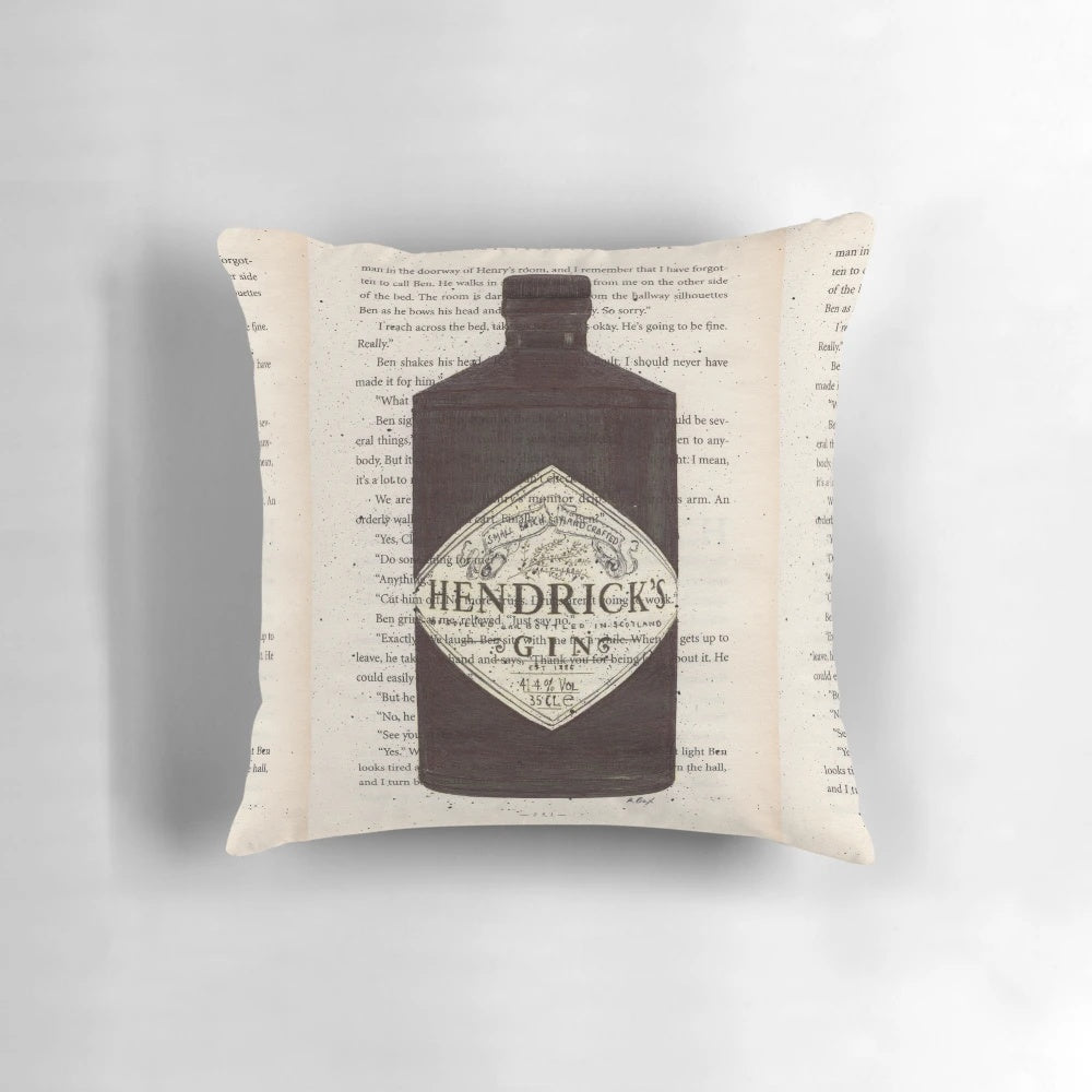 Hendrick's Gin botanical illustration print featuring a vintage-style gin drawing or sketch.