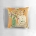 Pillow featuring Henri Matisse's 1919 painting 'Girl in White with a Bouquet