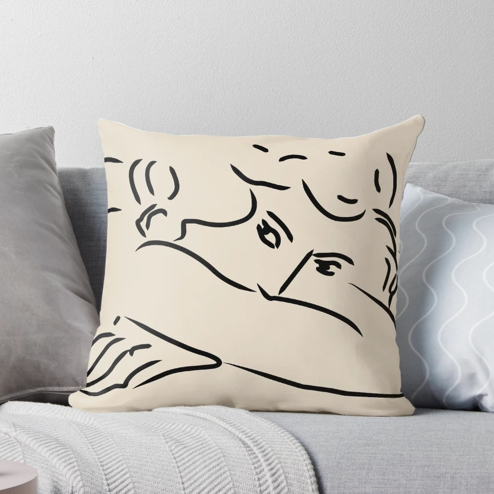 Elegant line drawing of a woman in the style of Henri Matisse's classic artwork.