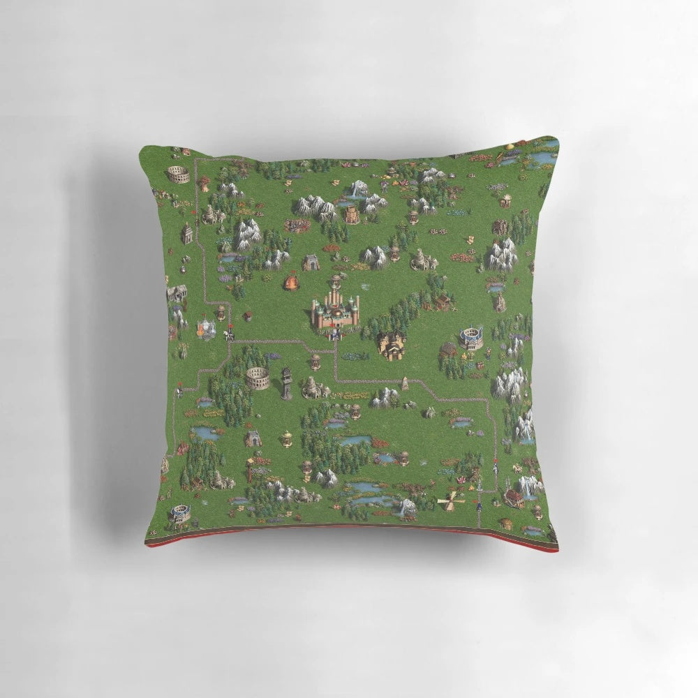 Decorative fantasy-themed pillow featuring the Conflux faction from the video game Heroes of Might and Magic III
