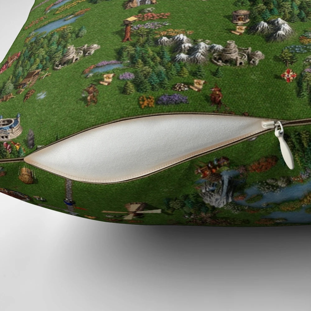 Decorative fantasy-themed pillow featuring the Conflux faction from the video game Heroes of Might and Magic III