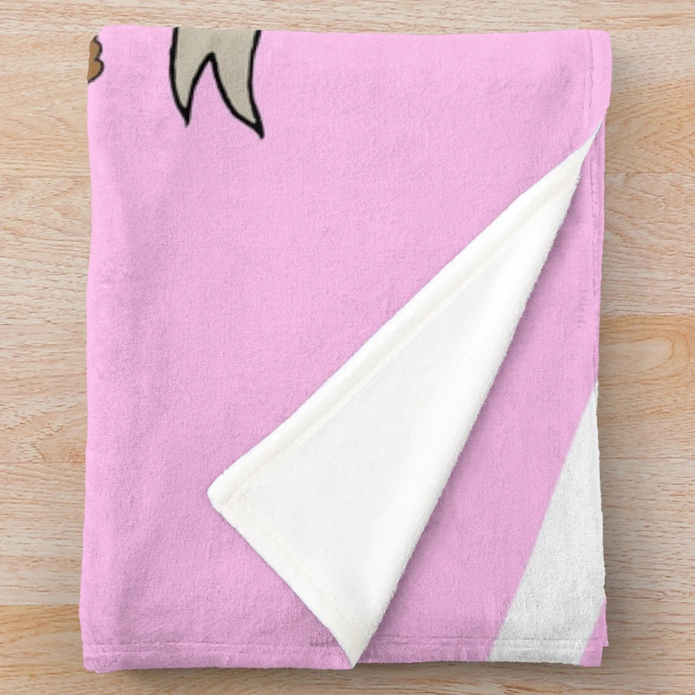 Sergeant Stubby dog hero WW1 themed pink plush blanket