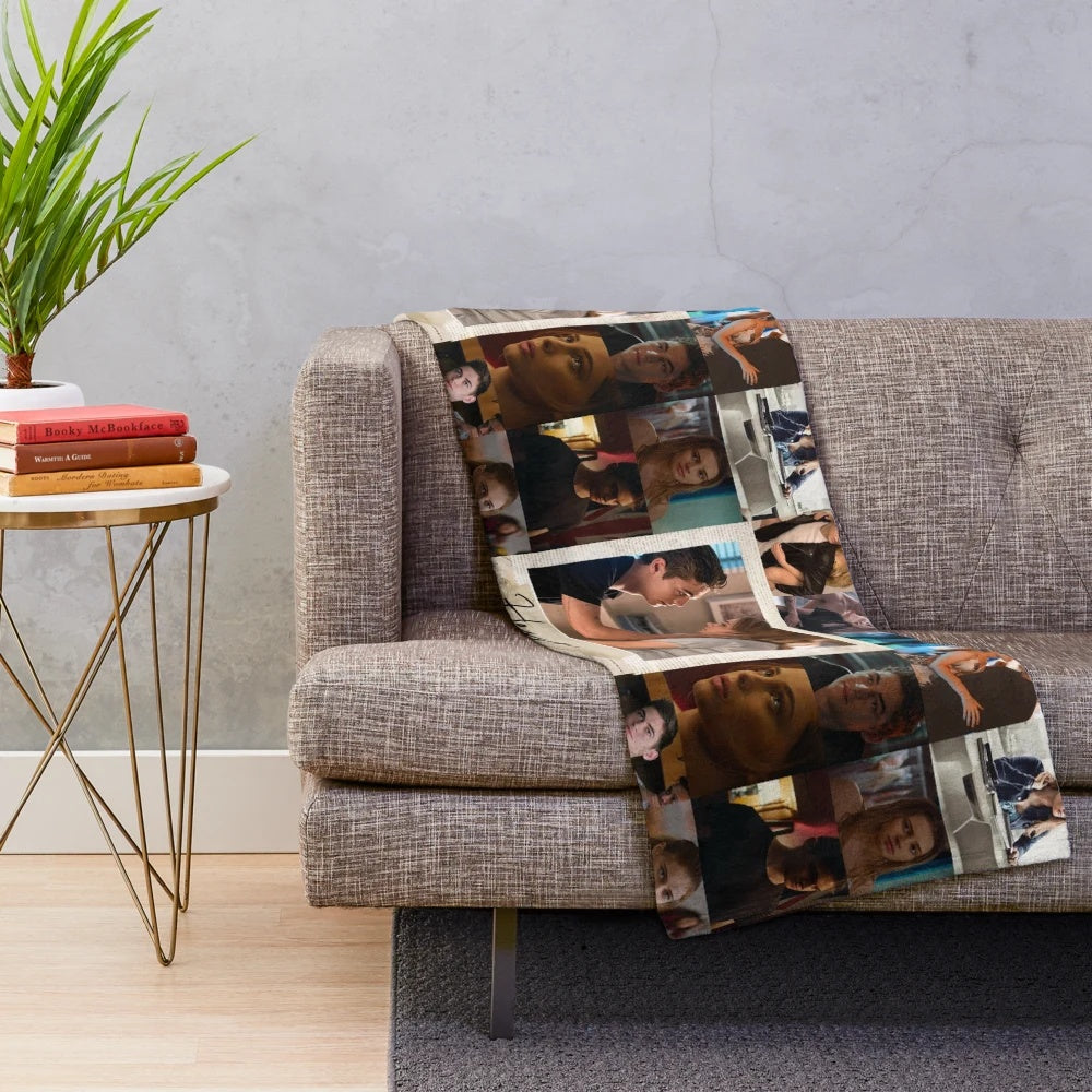Hessa Inspired Plush Blanket with Collage Design