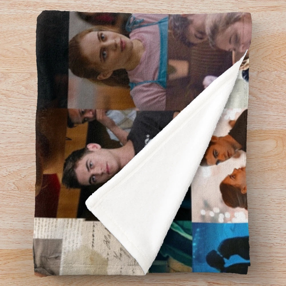 Hessa Inspired Plush Blanket with Collage Design