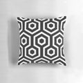 Mono Hexagonal Pillow with graphic geometric patterns in black and white