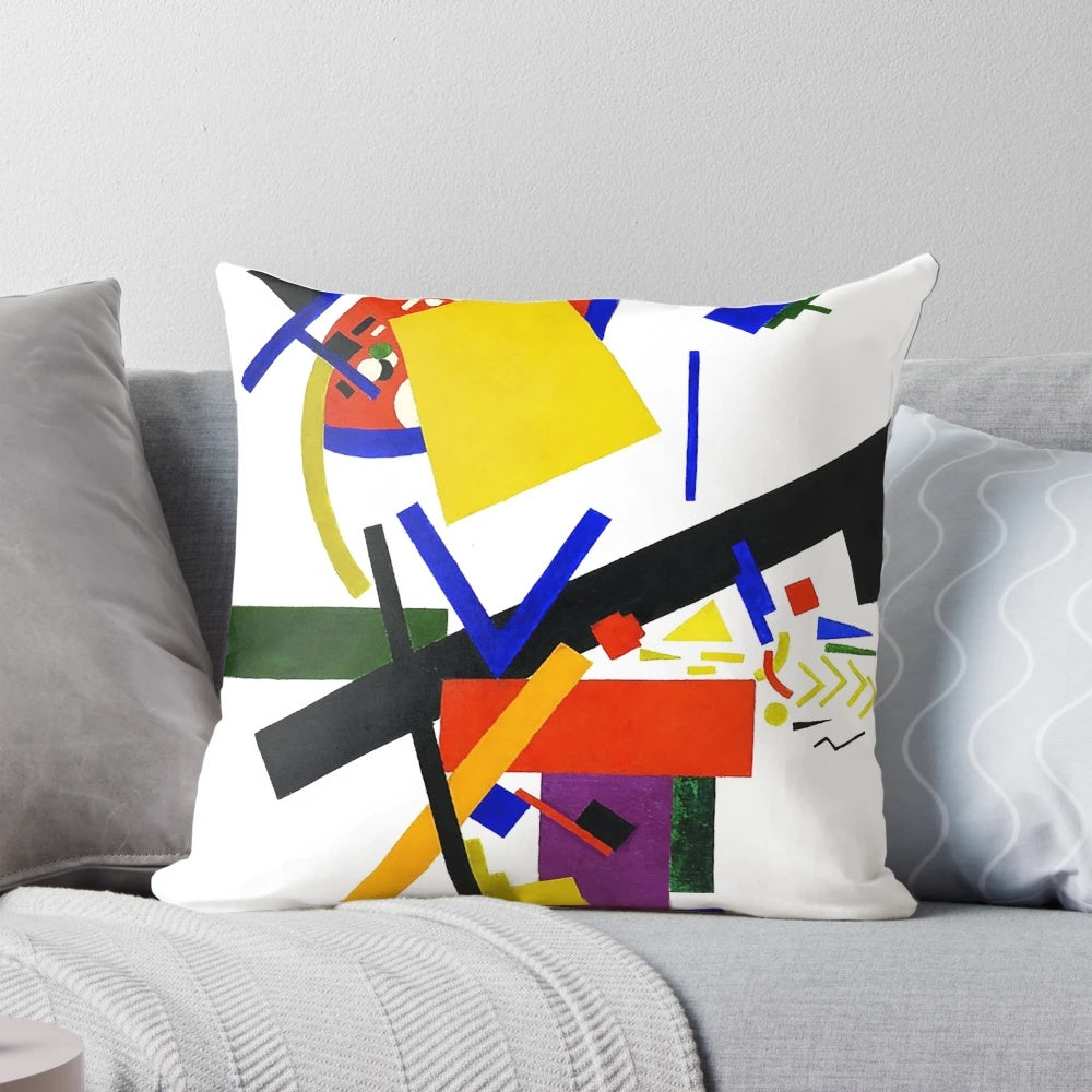 High definition abstract art suprematism design pillow