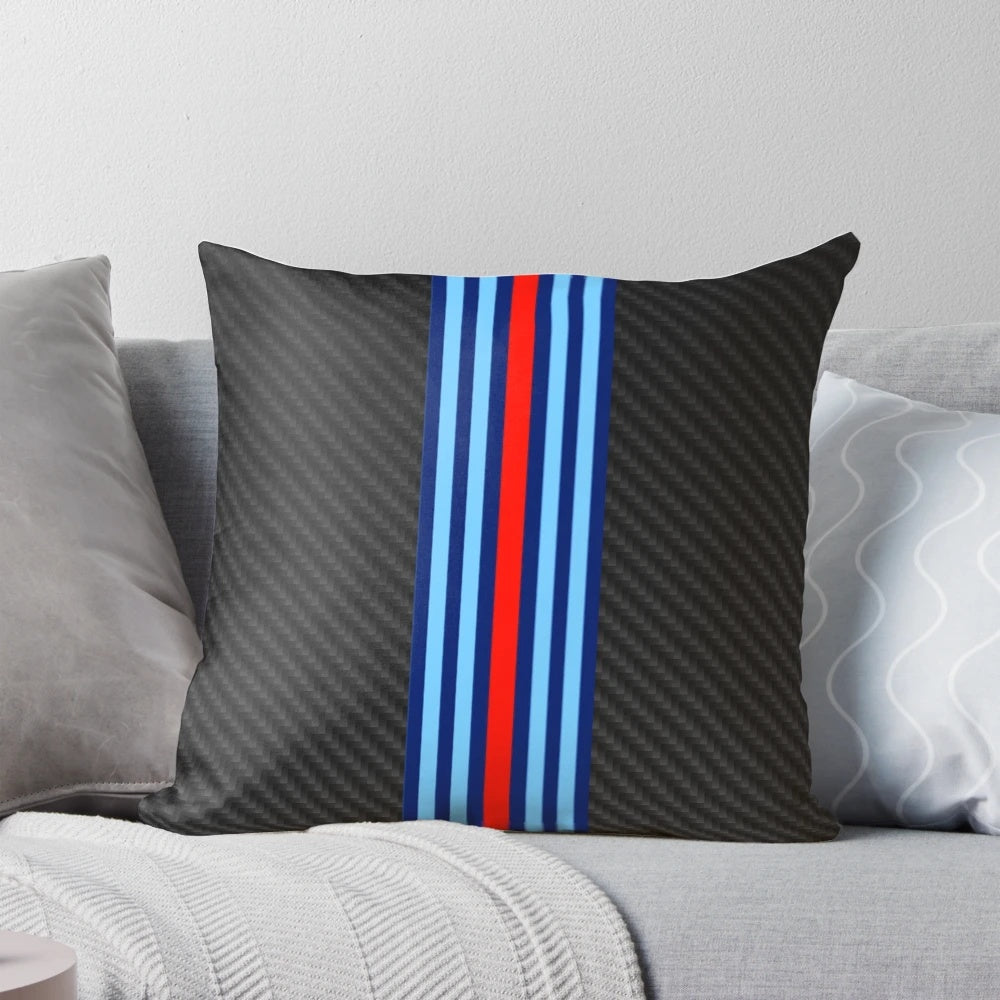 Carbon fiber racing stripes design pillow for car lovers