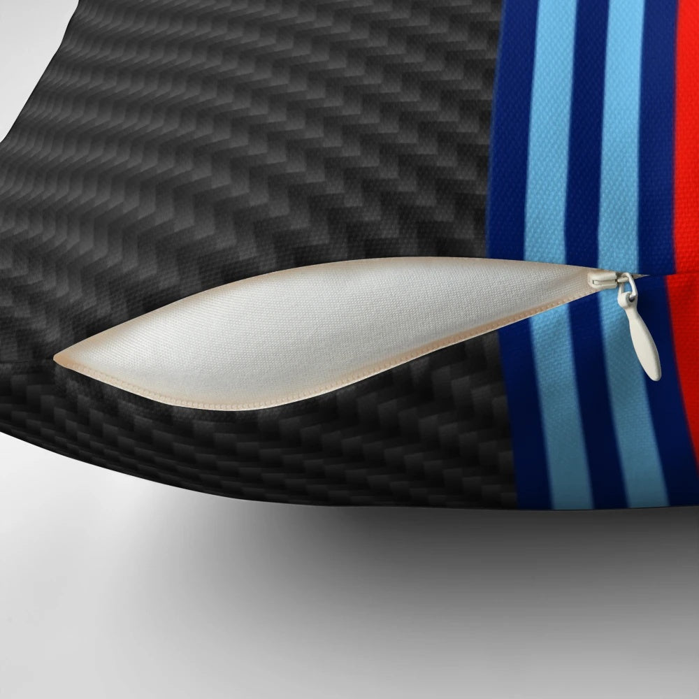 Carbon fiber racing stripes design pillow for car lovers