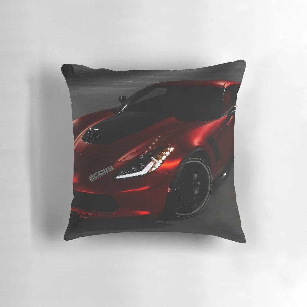 Corvette Z06 sports car pillow with Chevy logo