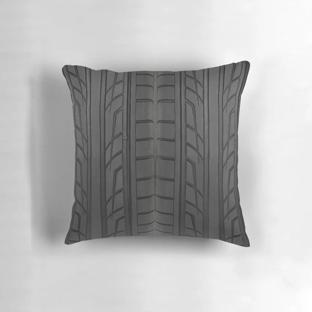 High-quality pillow featuring a realistic race car tyre design