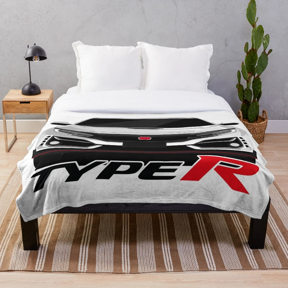 Plush blanket featuring the Honda Civic Type R, a popular JDM performance car