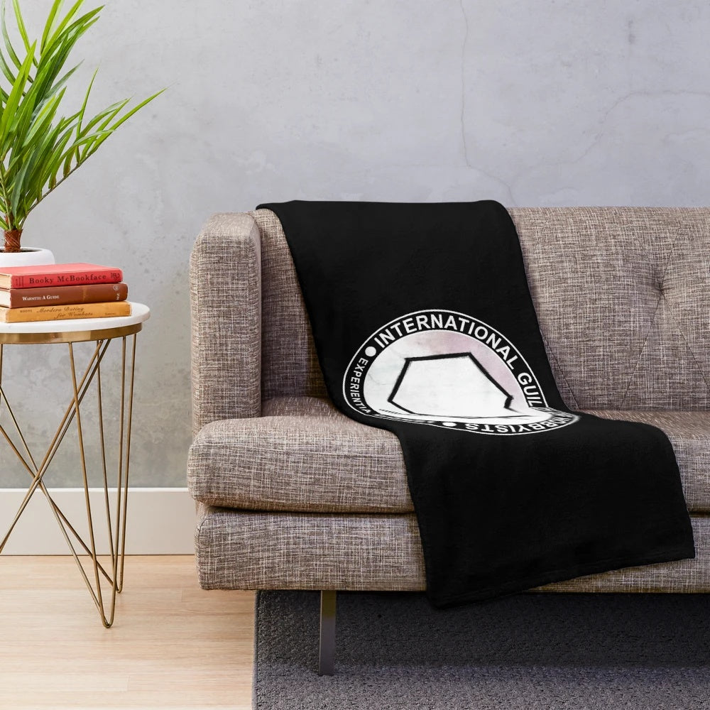 Hex-patterned plush blanket for wargaming and tabletop gaming enthusiasts