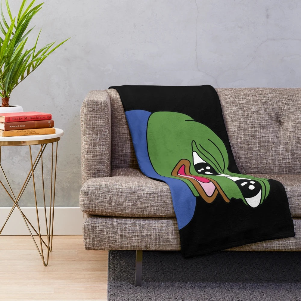 Peepo emote inspired plush blanket