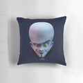 A vibrant 3D pillow featuring the bald, blue-skinned character Megamind from the Dreamworks animated film.