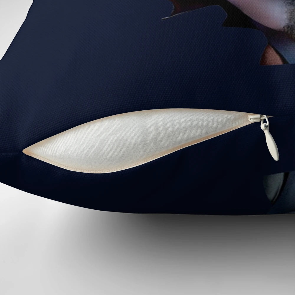 A vibrant 3D pillow featuring the bald, blue-skinned character Megamind from the Dreamworks animated film.