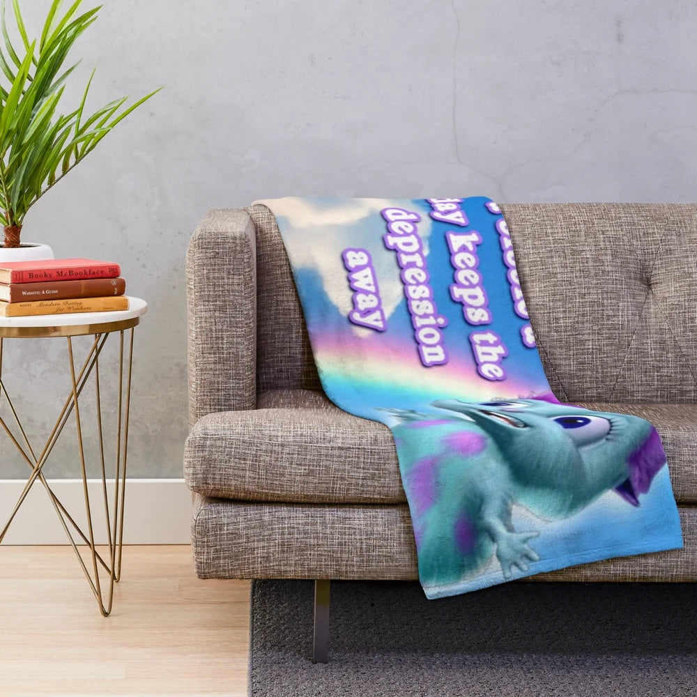 Plush blanket featuring the "Bibble" meme design