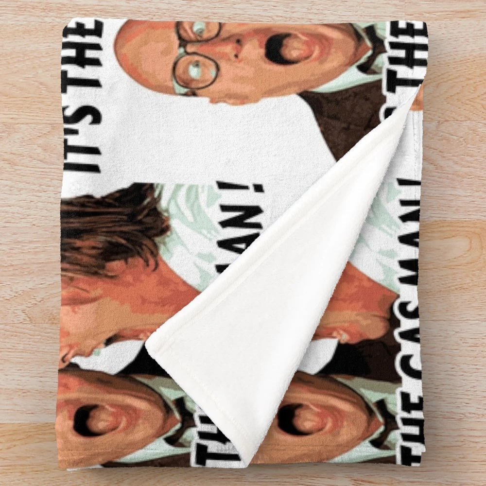 Plush blanket featuring "Bottom" TV show characters Rik Mayall and Ade Edmondson