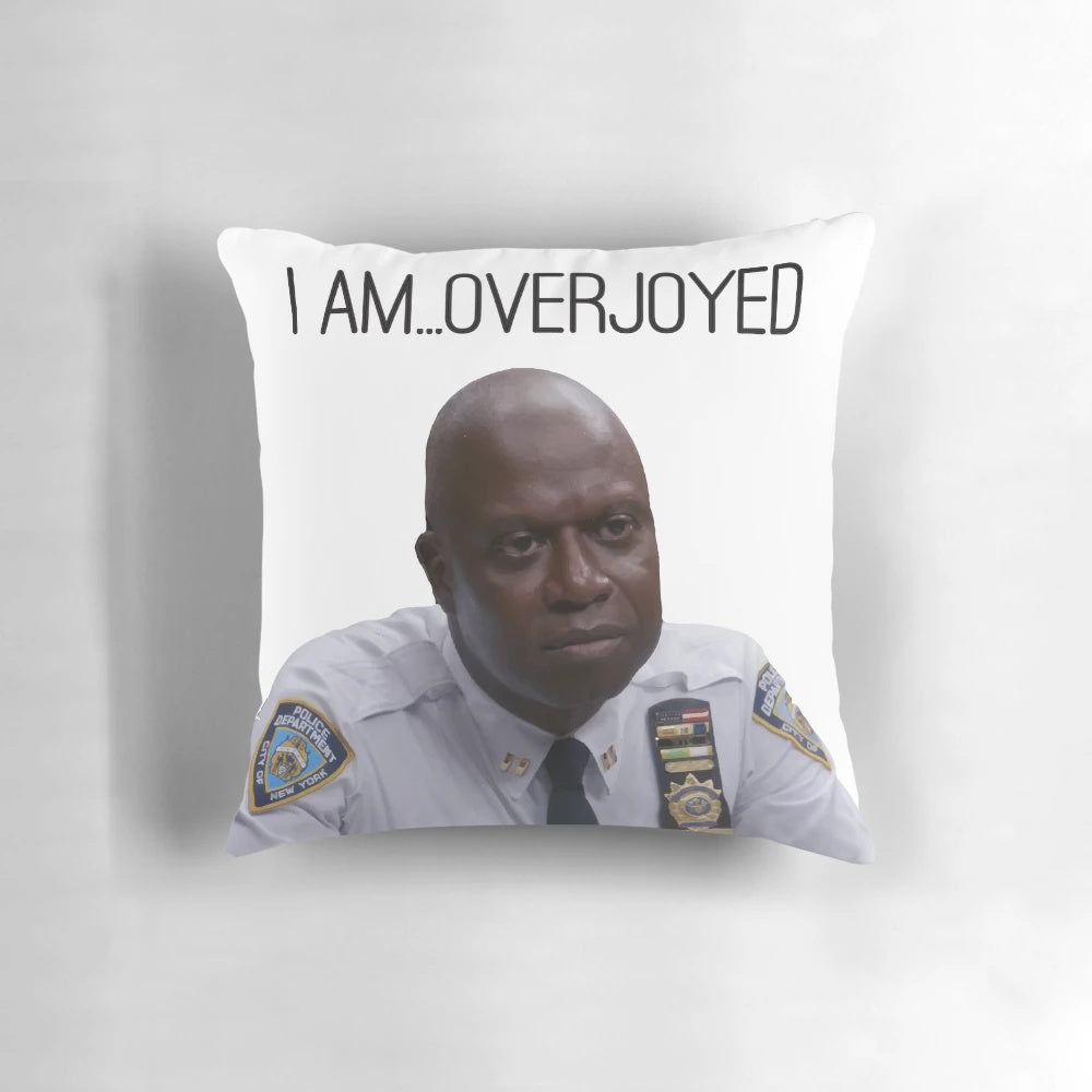 Brooklyn 99 Pillow with Illustrations of Captain Holt's Facial Expressions