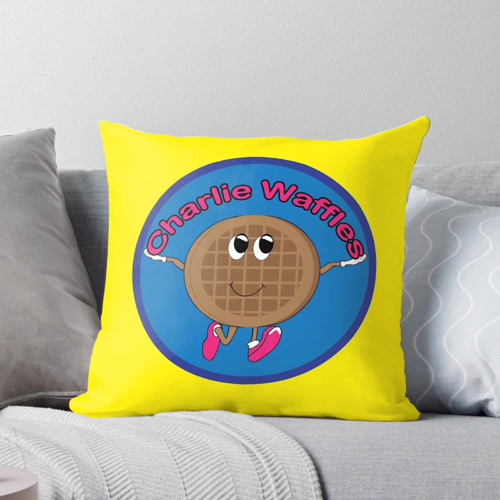 Colorful pillow featuring the iconic Charlie Harper from the popular TV show