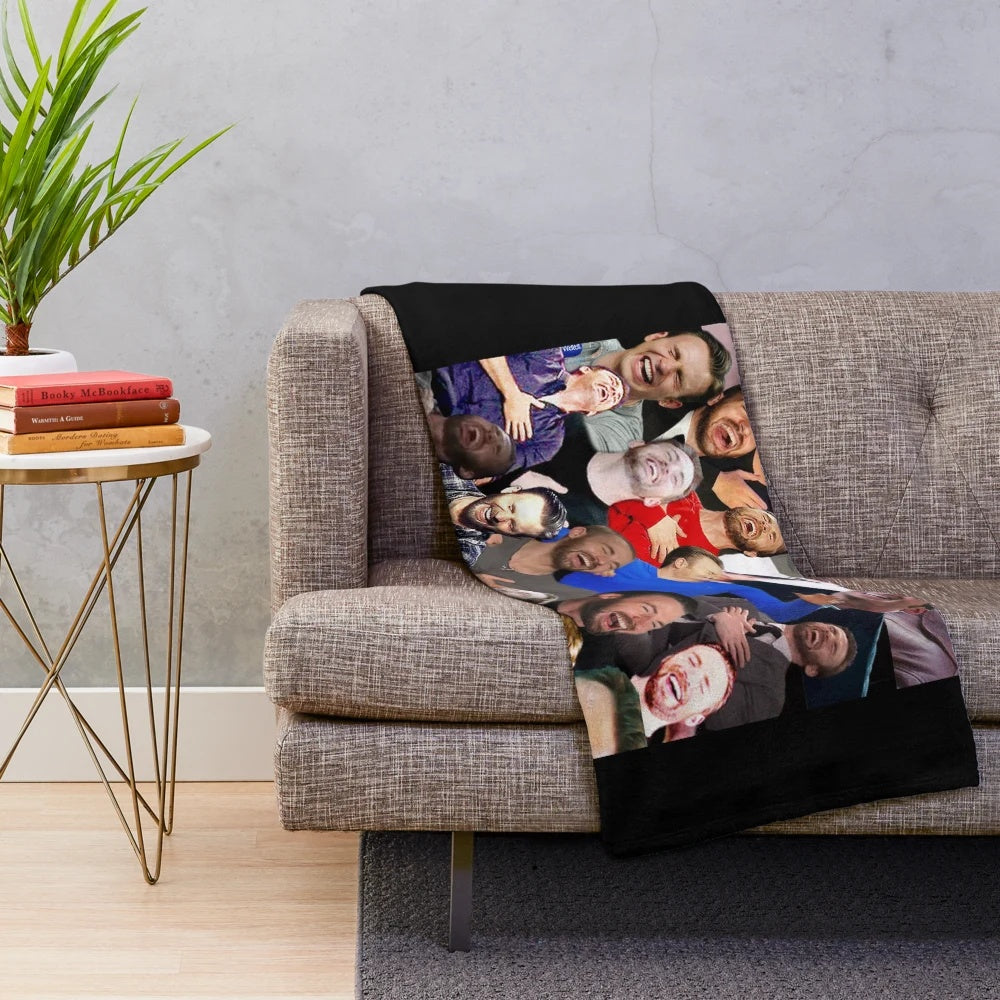 Chris Evans Laughing Plush Blanket featuring funny celebrity meme images