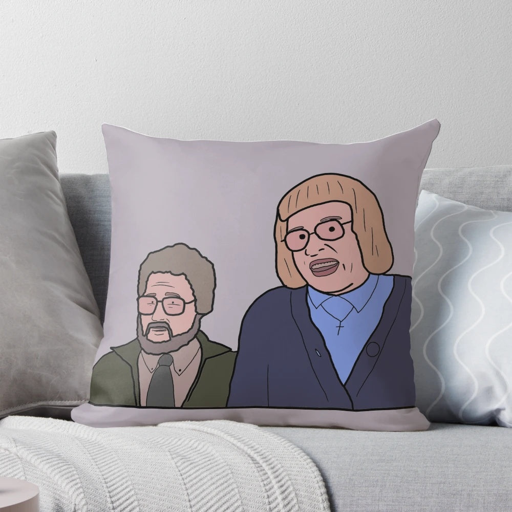 Come Fly With Me" Judith and Peter Holiday from Hell Pillow