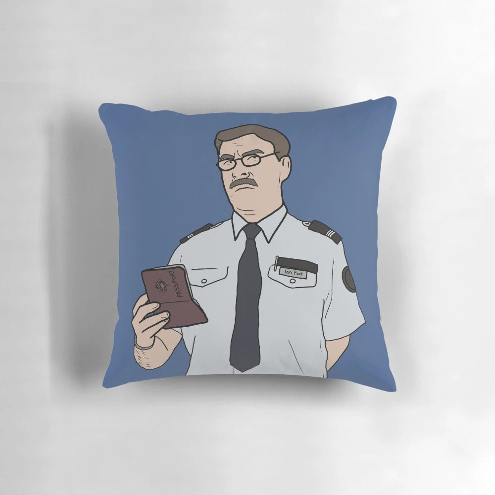 "Come Fly With Me" Ian Foot BBC Comedy Airport Humor Pillow