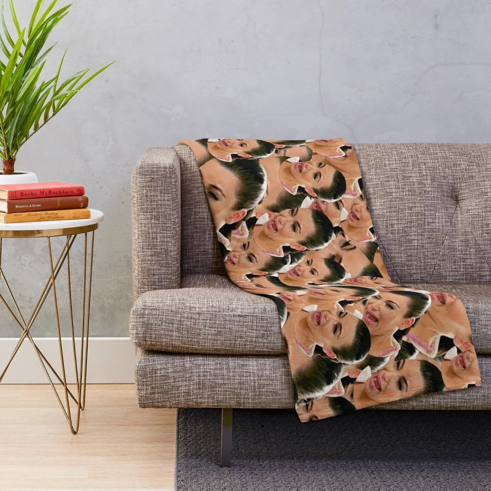 Crying Kim Kardashian pop culture collage design plush blanket