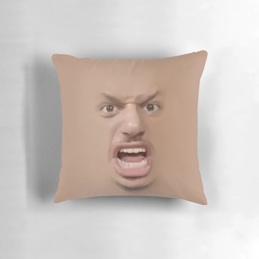 Colorful Eric Andre-themed pillow with the iconic "Legalize Ranch" catchphrase