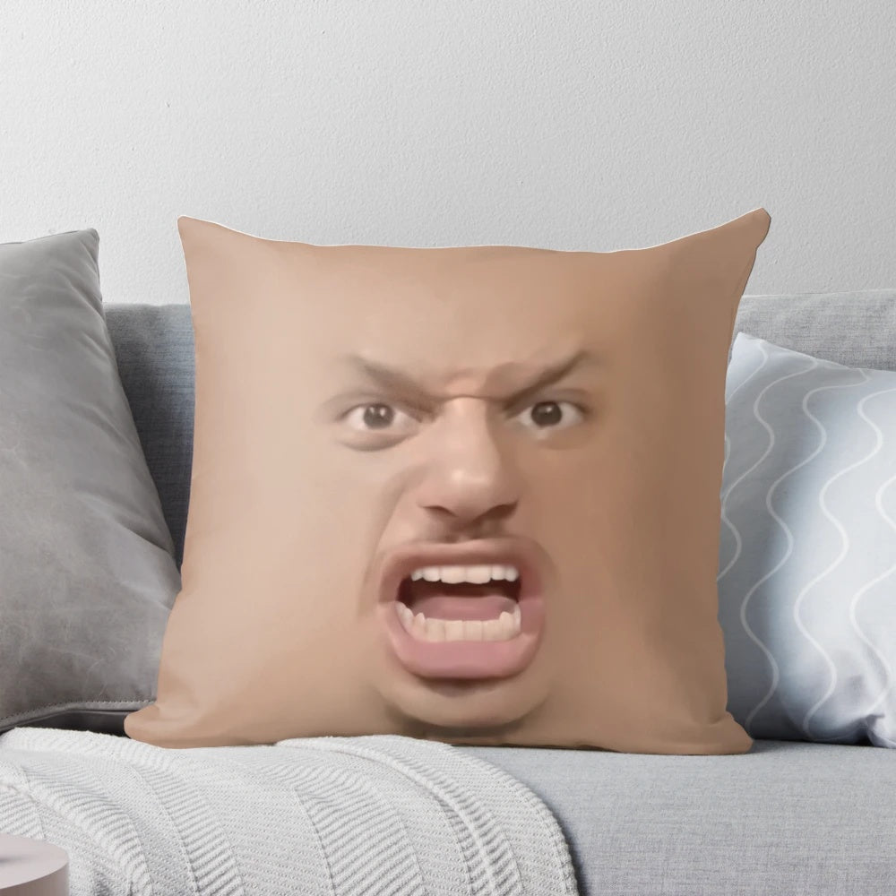 Colorful Eric Andre-themed pillow with the iconic "Legalize Ranch" catchphrase