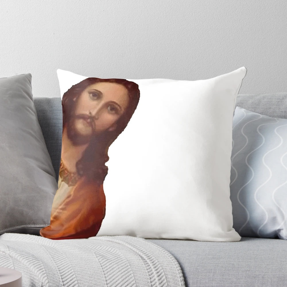 Jesus Christ looking down on a person with the "Jesus is Watching" meme text