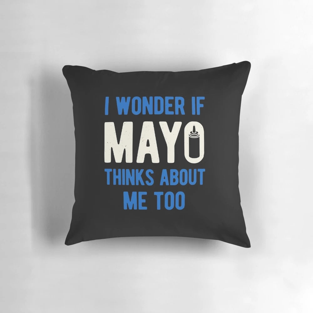 Funny mayonnaise-themed decorative throw pillow