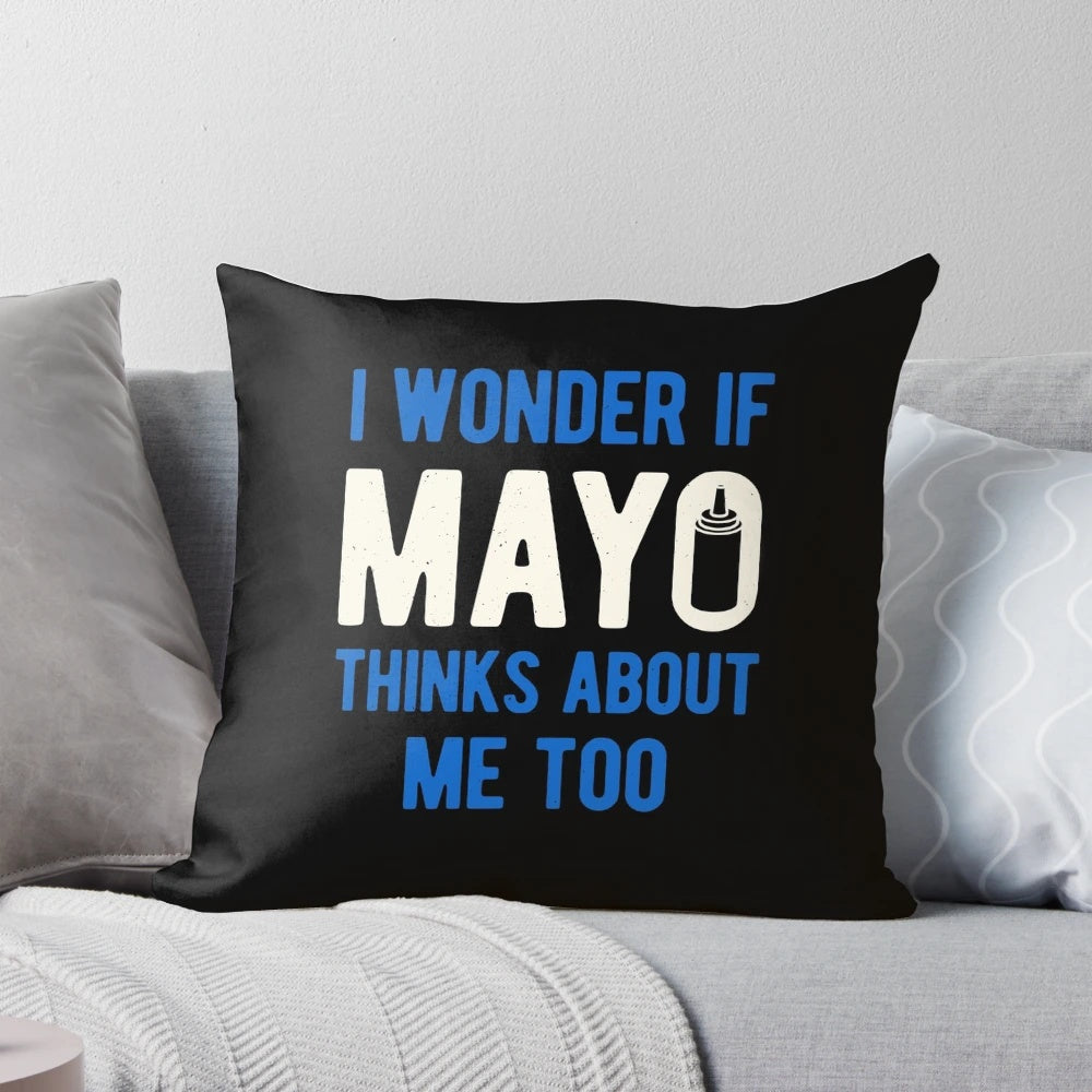 Funny mayonnaise-themed decorative throw pillow