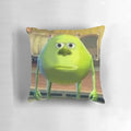 Mike Wazowski from Monsters Inc printed on a soft, plush pillow