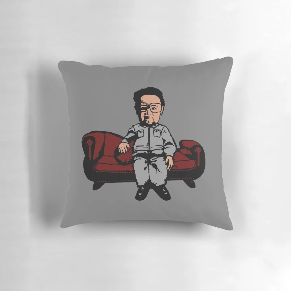 Pillow featuring caricature of North Korean dictator Kim Jong Il