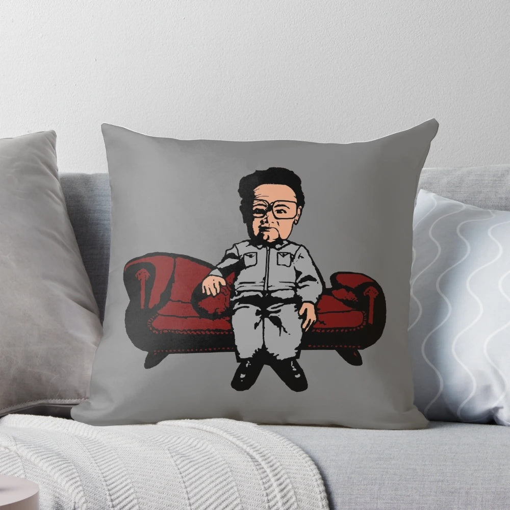 Pillow featuring caricature of North Korean dictator Kim Jong Il