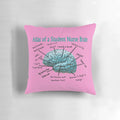 Nursing student humor brain pillow with funny slogan