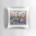 Colorful caricature pillow featuring the cast of the popular TV series "The Office