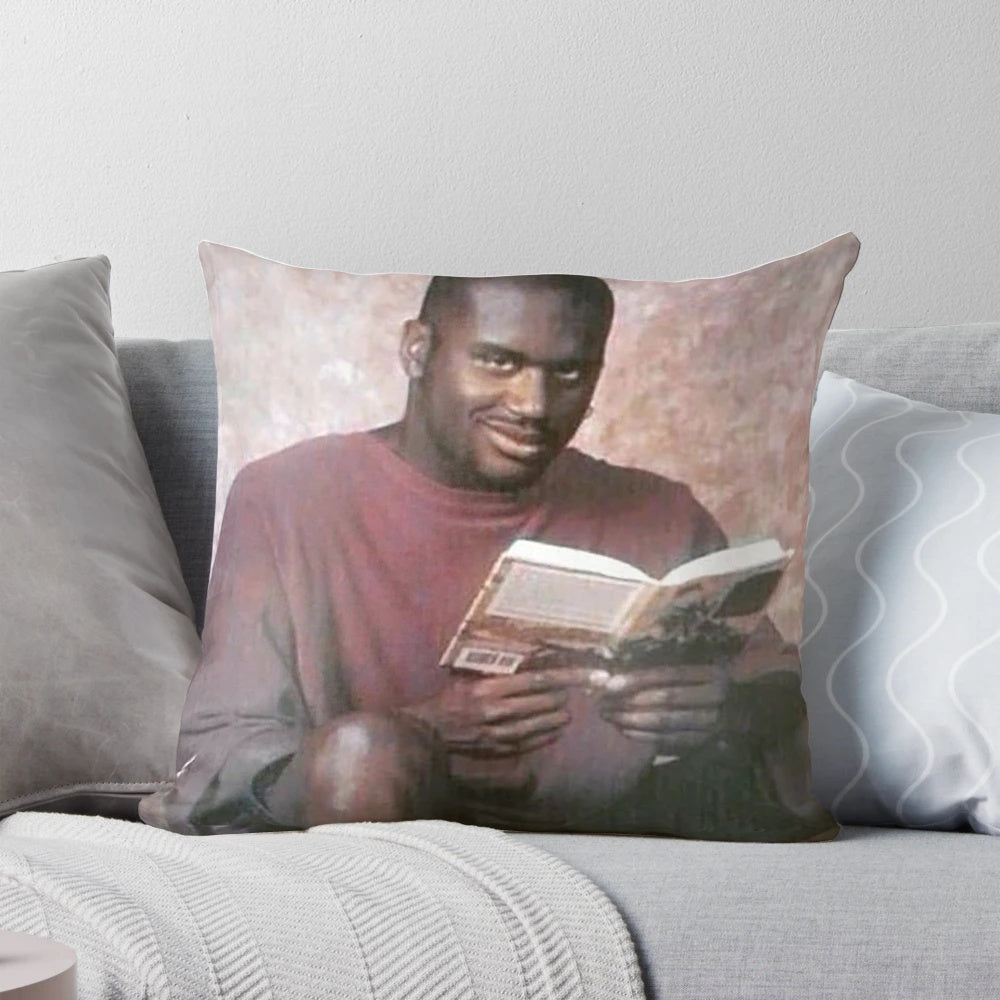 Shaq Reading Meme Pillow - Funny and Entertaining Reading Pillow for NBA Lovers