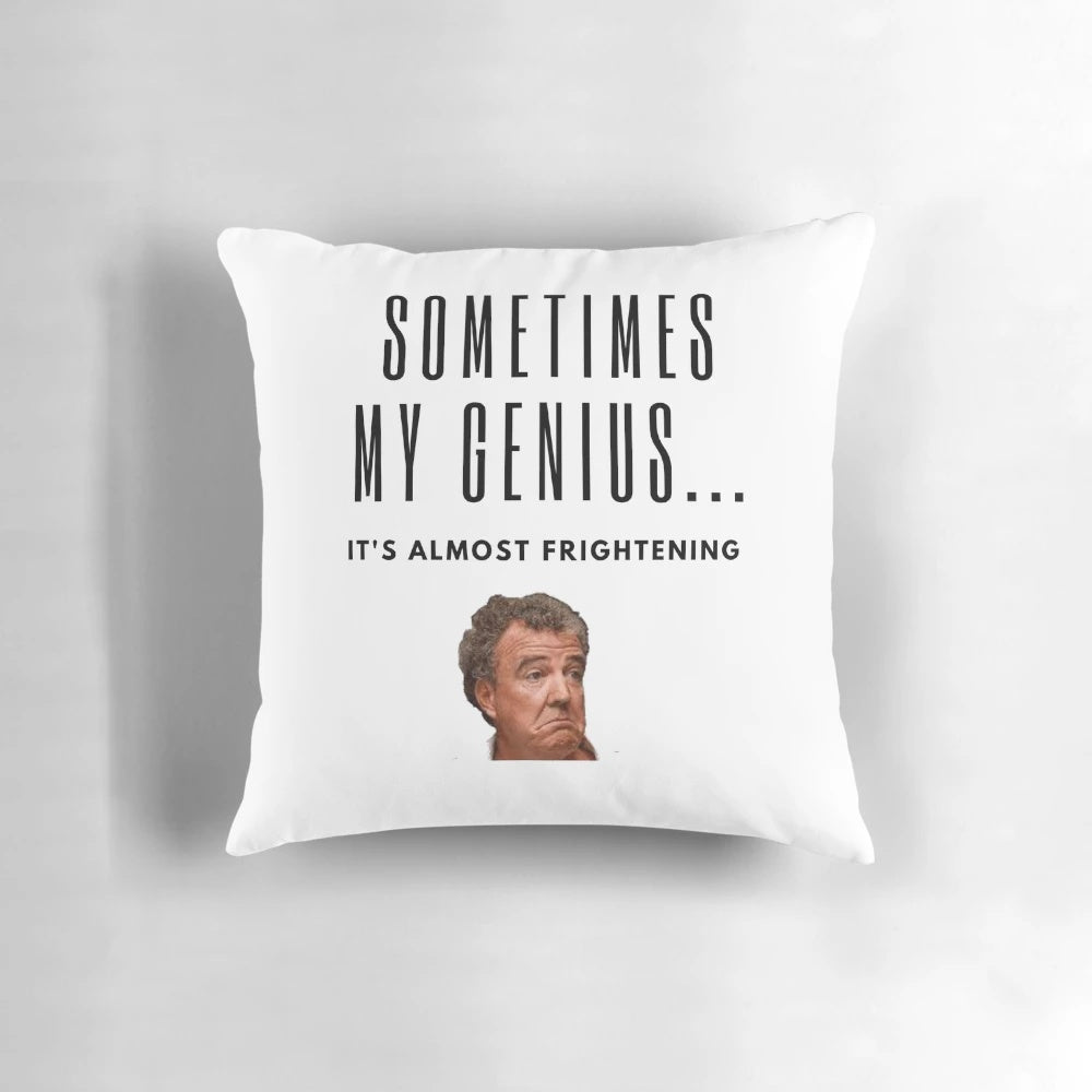 Sometimes My Genius is Almost Frightening" Funny Quotes Pillow