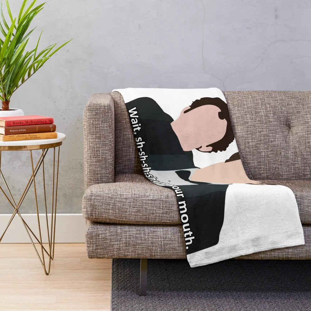 Step Brothers movie plush blanket featuring the iconic job interview scene