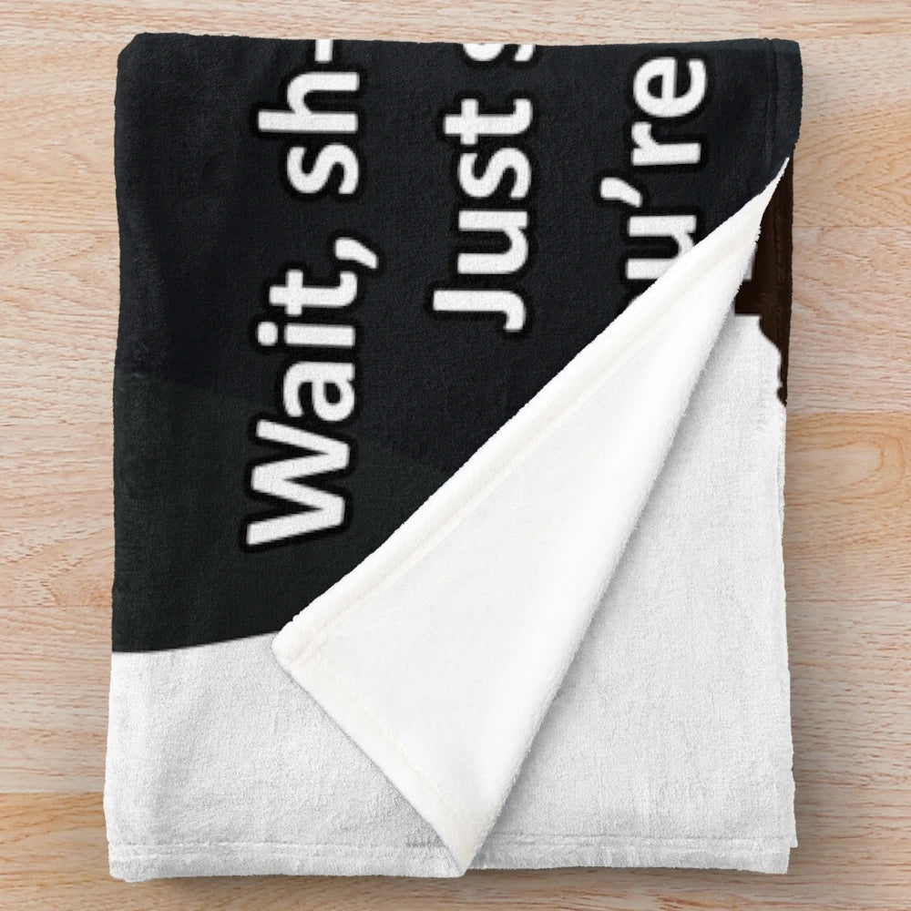Step Brothers movie plush blanket featuring the iconic job interview scene