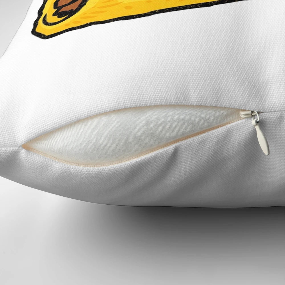Adorable cartoon taco butt pillow with a humorous design