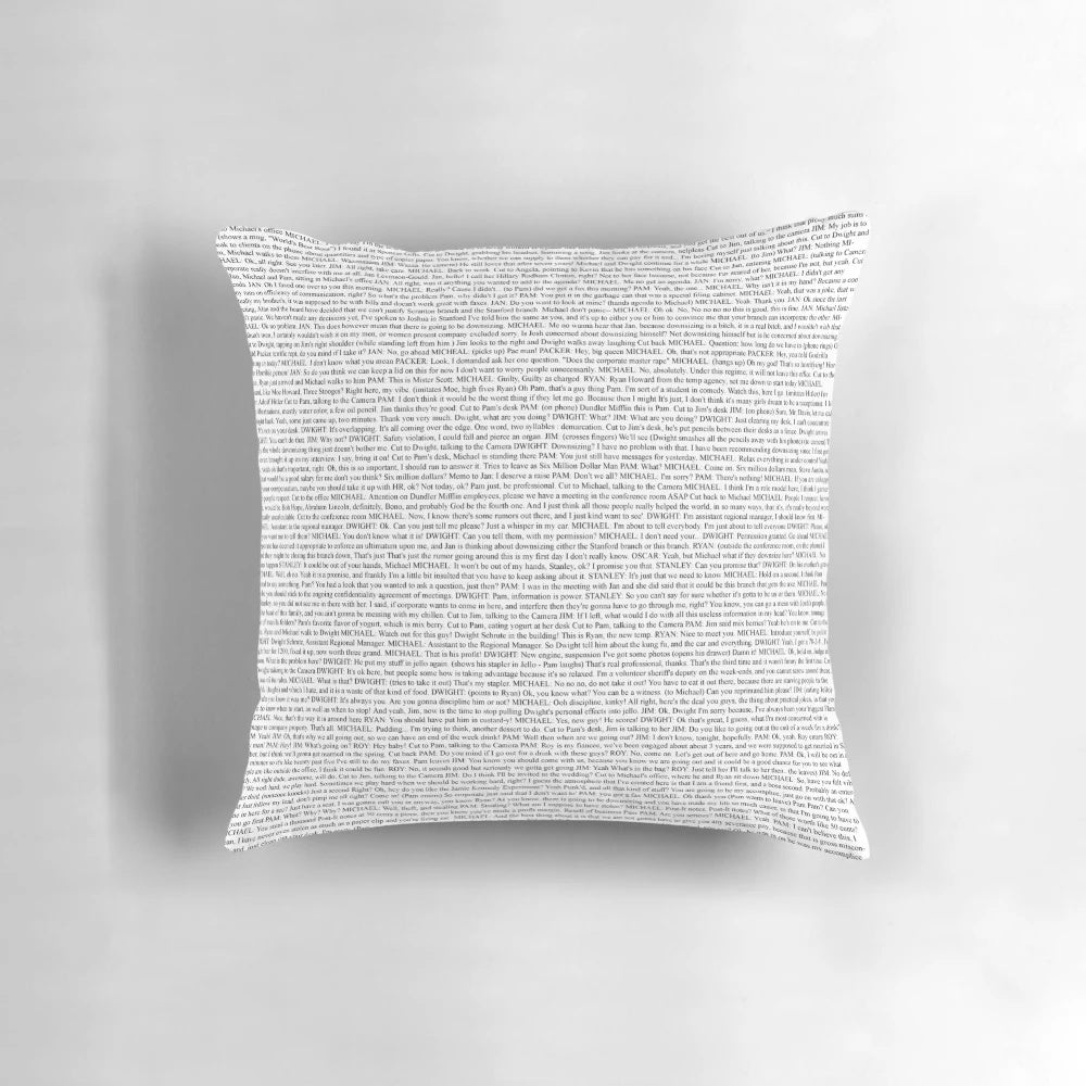 Decorative pillow featuring iconic characters from the hit comedy series The Office