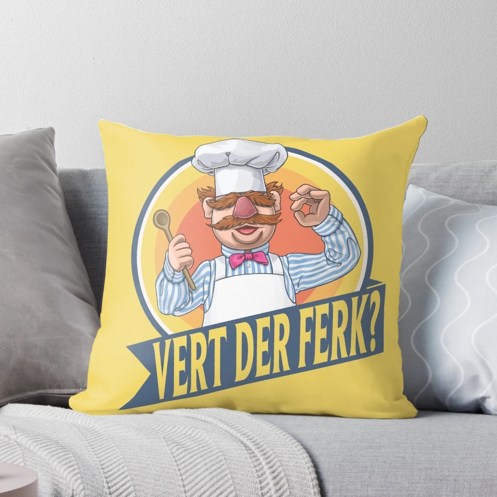 Vert Der Ferk inspired cooking humor decorative pillow