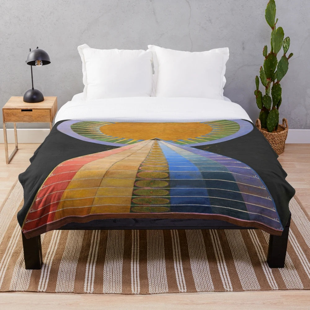 Hilma af Klint inspired plush blanket featuring the Altarpiece design