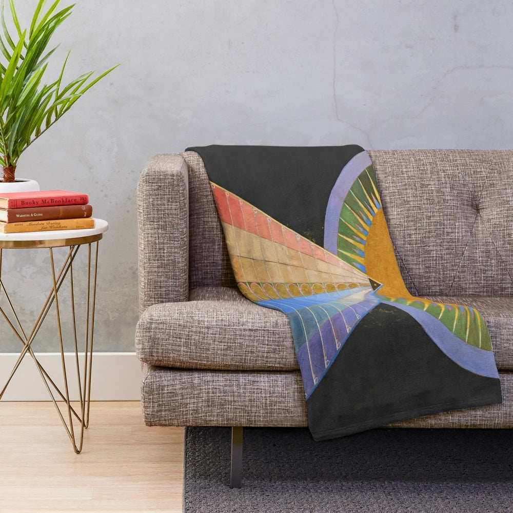 Hilma af Klint inspired plush blanket featuring the Altarpiece design