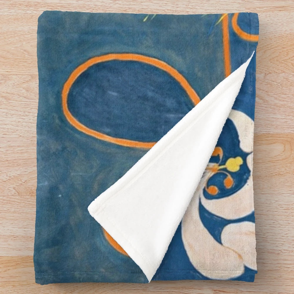 Hilma Af Klint inspired plush blanket featuring the Childhood Group IV abstract artwork